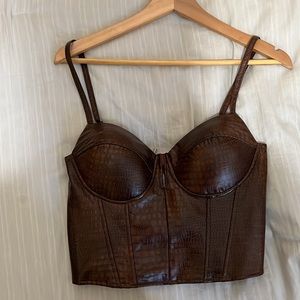 Brown bustier crop